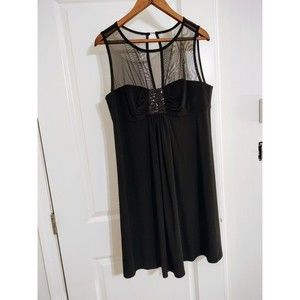 R & M Richards Women's Sequin Black Cocktail Dress Sz 14